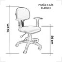 Ver imagem 6 de Kit 6 Unidades Cadeira Escritório Secretária Giratória com Braço Regulável em Couro