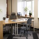 Ver imagem 4 de Kit 6 Unidades Cadeira Escritório Secretária Giratória com Braço Regulável em Couro