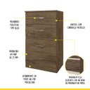 Ver imagem 2 de Cômoda 4 Gavetas Cairo 54 X 86 Cm Quarto Mdp Flex Mocaccino Off White - Clicklar