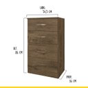 Ver imagem 3 de Cômoda 4 Gavetas Cairo 54 X 86 Cm Quarto Mdp Flex Mocaccino Off White - Clicklar