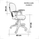 Ver imagem 5 de Kit 4 Unidades Cadeira Escritório Secretária Giratória com Braço Regulável em Couro Preto