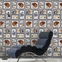 Ver imagem 1 de Papel de Parede Quadros com Gatos Domesticos Gh Papel de Parede 3,5m