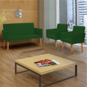 Ver imagem 1 de Kit Namoradeira Decorativa Para Sala Nina + 2 Poltronas Para Recepção Manicure Suede