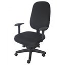 Ver imagem 2 de Kit 4 Unidades Cadeira Escritório Diretor Giratória com Braço Regulável em Couro Preto