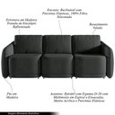 Ver imagem 5 de Sofá Cama Modulado Retrátil e Reclinável Varsóvia 306cm Veludo Cinza Chumbo G33 - Gran Belo