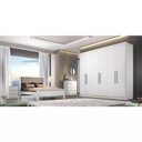 Ver imagem 3 de Guarda Roupa Casal Rizon 6 Portas de Bater 6 Gavetas MDF Neve Móveis Novo Horizonte