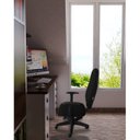 Ver imagem 3 de Kit 8 Unidades Cadeira Escritório Diretor Giratória com Braço Regulável em Couro Preto