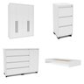 Guarda-roupa Sevilha 4 Portas Cômoda 4 Gavetas 1 Porta Mesa de Cabeceira 3 Gavetas Cama Infanto Juve - 2