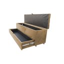 Ver imagem 2 de Recamier Puff Baú Sapateira com Gaveta 1,58 Cm para Cama Box Queen Size - Bege