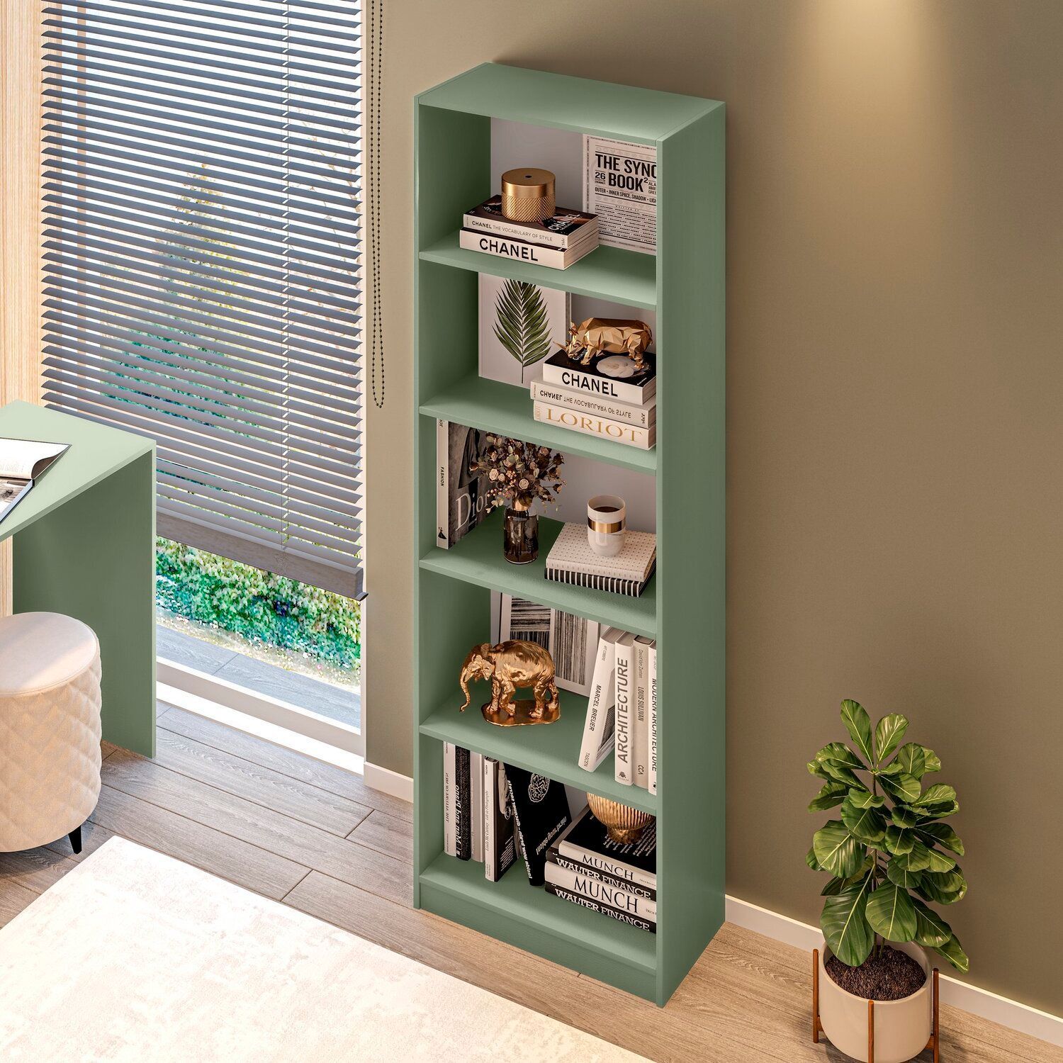 Estante para Livros Multiuso 5 Nichos 175x52cm Montreal Yescasa