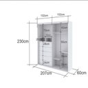 Ver imagem 4 de Guarda-Roupa Sol 2 Portas Ripada 100% MDF com Espelho Autes