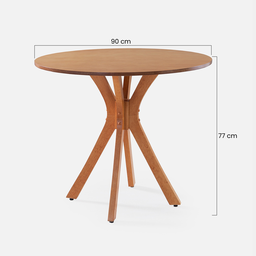 Mesa de Jantar Redonda Roma 90 Cm Cor Mel - 2