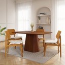 Ver imagem 1 de Conjunto Baobá 140cm com 04 Cadeiras Jandaia CabeCasa MadeiraOriginals Marrom/Cinamomo/Amêndoa/Bege