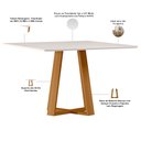 Ver imagem 3 de Mesa Retangular Elian Tampo de Vidro 135cm Ypê Off White N01 com 4 Cadeiras Suran Linho Cru - Lyam D
