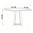 Ver imagem 5 de Mesa Retangular Elian Tampo de Vidro 135cm Ypê Off White N01 com 4 Cadeiras Suran Linho Cru - Lyam D