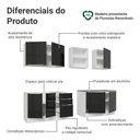Ver imagem 4 de Armário de Cozinha Completa 240 cm Branco/Preto Lux Madesa 09