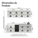Ver imagem 3 de Armário de Cozinha Completa 240 cm Branco/Preto Lux Madesa 09