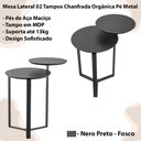 Ver imagem 5 de Mesa Lateral 02 Tampos Chanfrada Pe Metal Preto Nero Artesano Nero Preto