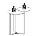Ver imagem 3 de Mesa Lateral 02 Tampos Chanfrada Pe Metal Preto Nero Artesano Nero Preto