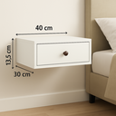 Ver imagem 2 de Mesa de Cabeceira Suspensa Mdf 15mm 40cm 1 Gaveta com Corrediça Telescópica Montada