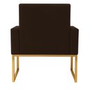 Ver imagem 5 de Kit 2 Poltronas para Recepção Thais com Base de Ferro Dourado Resistente Marrom