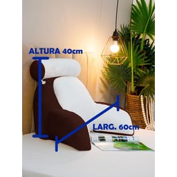 Almofada de Descanso e Apoio de Lombar Travesseiro Multiuso Ergométrico para Leitura com Rolinho Des - 2