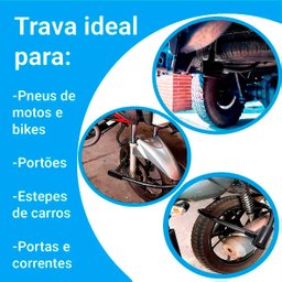 Corrente Cadeado para Bicicleta Bike Moto Portão Aço Articulável com 2 Chaves - 5