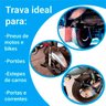 Corrente Cadeado para Bicicleta Bike Moto Portão Aço Articulável com 2 Chaves - 5