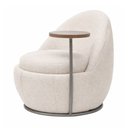 Ver imagem 1 de Poltrona Noah Mesa Lateral Esquerda Base Fixa Bouclé Off White - Sallar Home