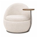 Ver imagem 4 de Poltrona Noah Mesa Lateral Esquerda Base Fixa Bouclé Off White - Sallar Home