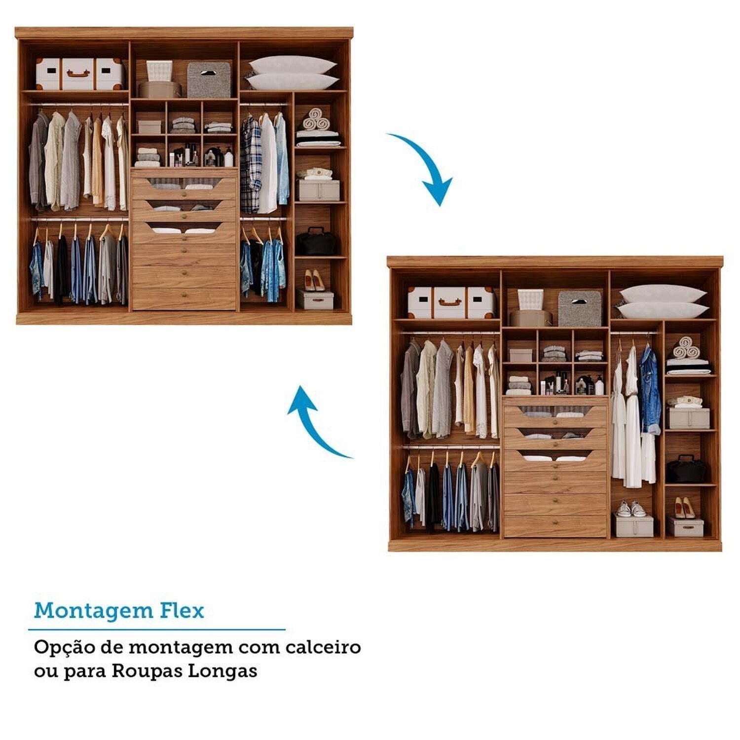 Guarda-roupa Casal 270,60cm 3 Portas de Correr sem Pés 100% Mdf Aracruz Espresso Móveis - 5