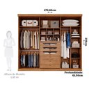 Ver imagem 5 de Guarda-roupa Casal 270cm 3 Portas de Correr com Espelho 100% Mdf Aracruz Espresso Móveis