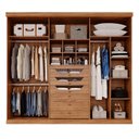 Ver imagem 4 de Guarda-roupa Casal 270cm 3 Portas de Correr com Espelho 100% Mdf Aracruz Espresso Móveis