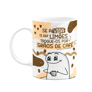 Caneca Flork Divertida - Troque Os Limões por Grãos de Café!