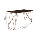 Ver imagem 2 de Mesa Jantar Industrial Trama 1,40x0,80m Amêndoa com 4 Cadeiras Estofadas Vitória Marrom e Cobre
