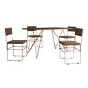 Ver imagem 6 de Mesa Jantar Industrial Trama 1,40x0,80m Amêndoa com 4 Cadeiras Estofadas Vitória Marrom e Cobre
