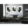 kit com 3 Quadros Decorativos Abstratos com Moldura e Vidro para Sala Quarto Escritório e Clínica - 2