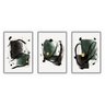 kit com 3 Quadros Decorativos Abstratos com Moldura e Vidro para Sala Quarto Escritório e Clínica - 1