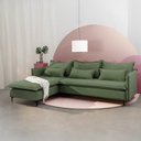 Ver imagem 1 de Sofá Modular 3 Lugares com Chaise e Pé Metal Sôma CabeCasa MadeiraOriginals Verde