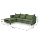 Ver imagem 5 de Sofá Modular 3 Lugares com Chaise e Pé Metal Sôma CabeCasa MadeiraOriginals Verde