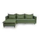 Ver imagem 3 de Sofá Modular 3 Lugares com Chaise e Pé Metal Sôma CabeCasa MadeiraOriginals Verde