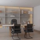 Ver imagem 1 de Cadeira Office Giratória Melbourne Pu Preta Braços Fixos - Fratini