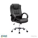 Ver imagem 6 de Cadeira Office Giratória Melbourne Pu Preta Braços Fixos - Fratini