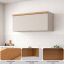 Ver imagem 3 de Armário Aéreo Decorativo 80cm Solari Porta Basculante Mdf Pistão Gás Jequitibá/gris Fosco G77 - Gran