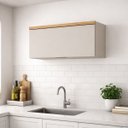 Ver imagem 4 de Armário Aéreo Decorativo 80cm Solari Porta Basculante Mdf Pistão Gás Jequitibá/gris Fosco G77 - Gran