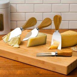 Jogo de Facas para Queijo com 4 Peças Inox e Cabo de Madeira - 4