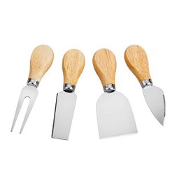 Jogo de Facas para Queijo com 4 Peças Inox e Cabo de Madeira - 3