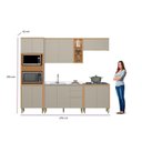 Ver imagem 3 de Cozinha Completa Modulada 5 Peças com Torre Quente Allure Marrom/Jequitibá/Gris Fosco
