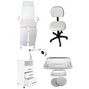 Ver imagem 1 de Kit Podologia Cadeira Luminária com Exaustor Armário Mocho Bandejas Fiscomed Kit Poltrona para Podol