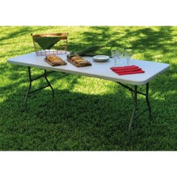 Kit 2 Mesa Picnic Branca 1,80m Dobrável Vira Maleta Portátil - 5